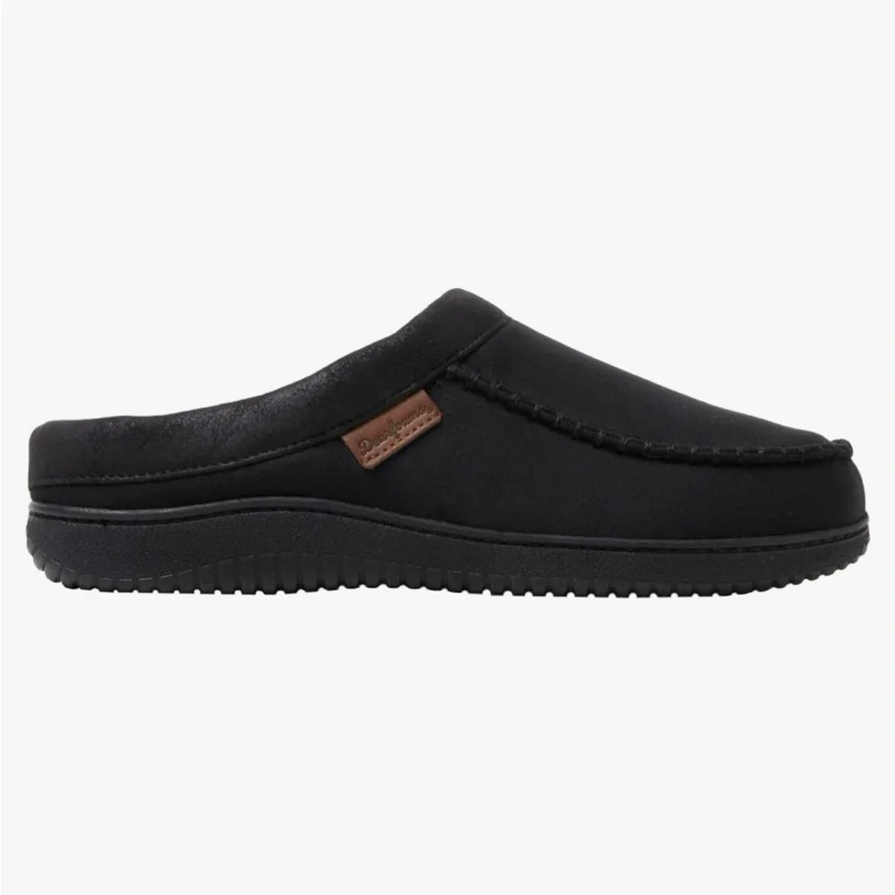 Men's Black Slip-On Slippers - Picture 3 of 12